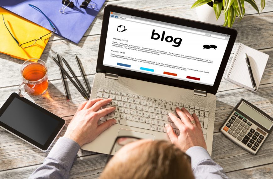 a person creating a blog